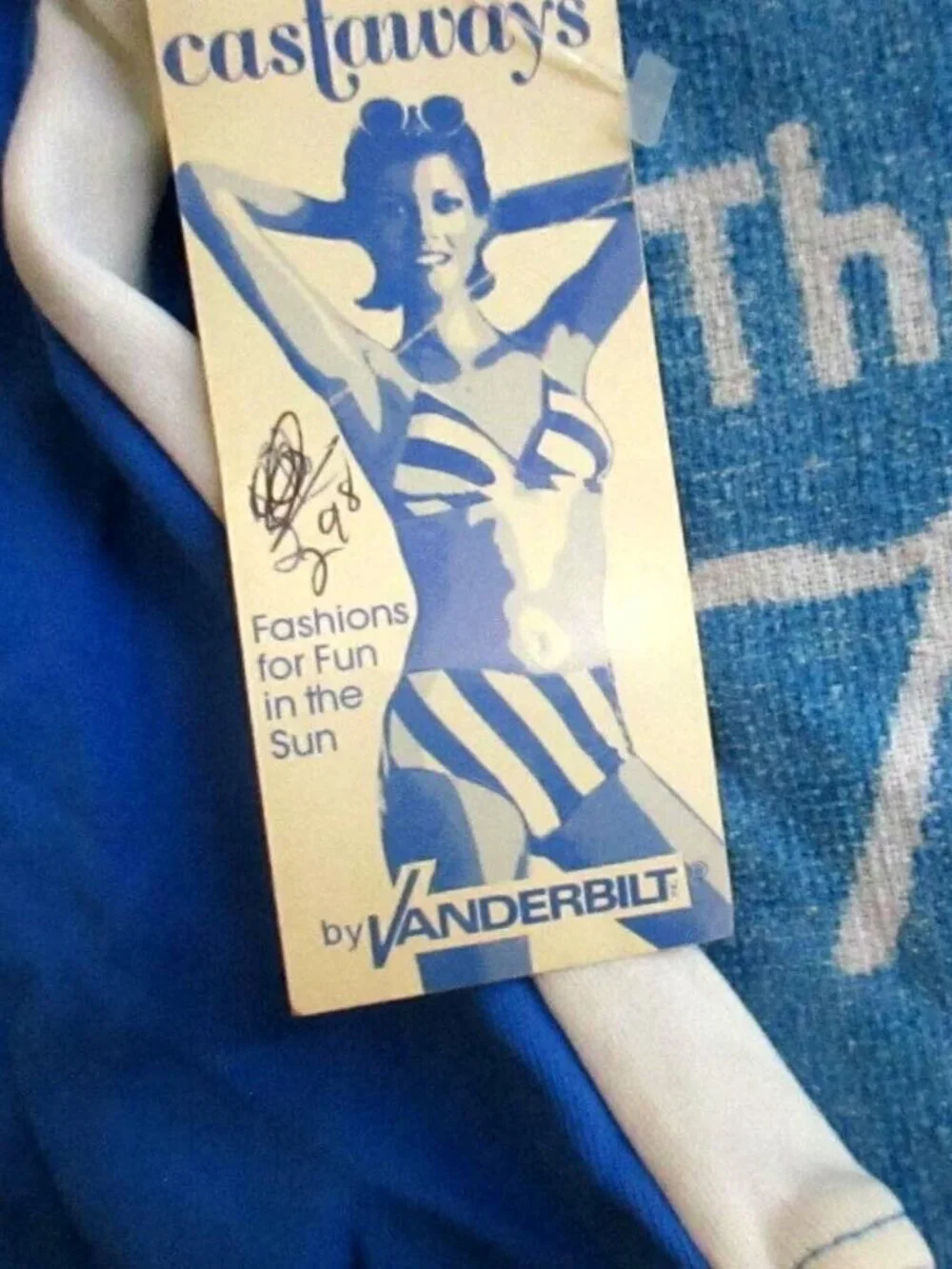 Girls 3 3T Vintage 1980's Swimsuit Blue 1 Piece swim suit Castaways New With Tag